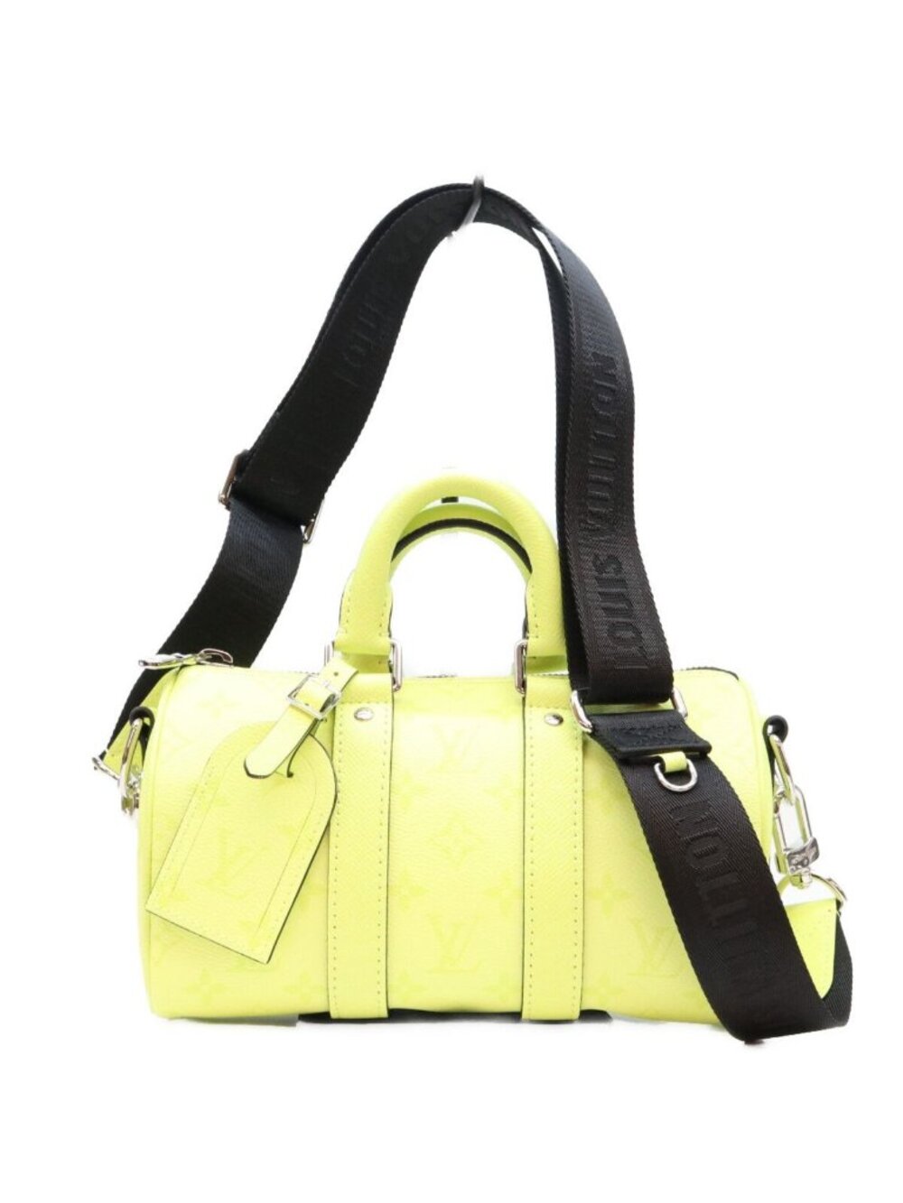 Louis Vuitton Taigarama Lemon Yellow Keepall Bandouliere 25 Shoulder Bag
